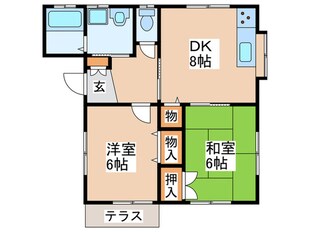 グリーンハイツ筑紫台B棟の物件間取画像